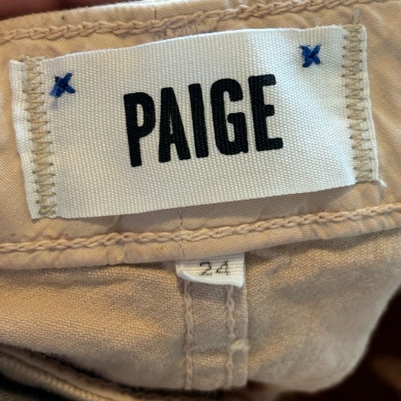 Paige skyline ankle peg cream denim women’s size 24. Gently used. Skinny jeans. - Picture 2 of 9